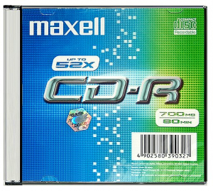 Maxell 80'/700MB 52x Slim CD lemez darabos